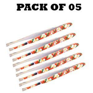 Forgica Professional Stainless Steel Paper Coating Tweezers Pack of 05